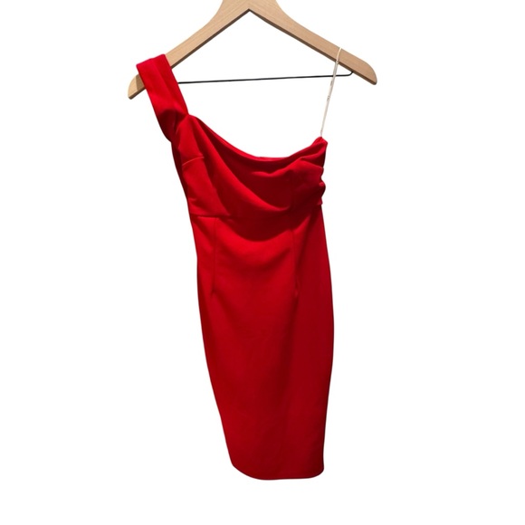 Lulu's Hold Your Attention Red One-Shoulder Dress - Picture 3 of 4
